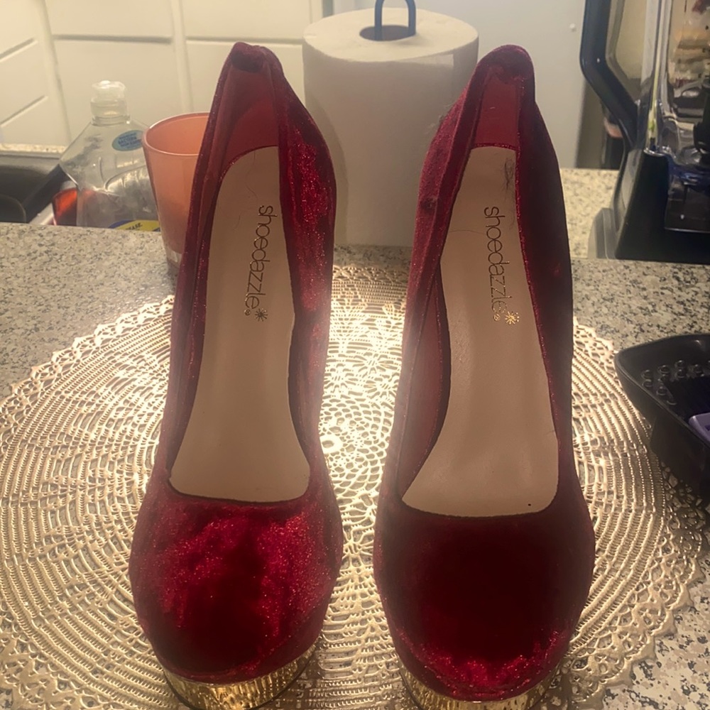 Red heels from shoe dazzle